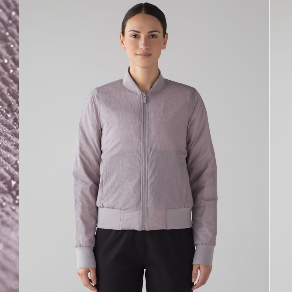Lululemon Non-Stop Bomber *Reversible Dark Chrome EUC